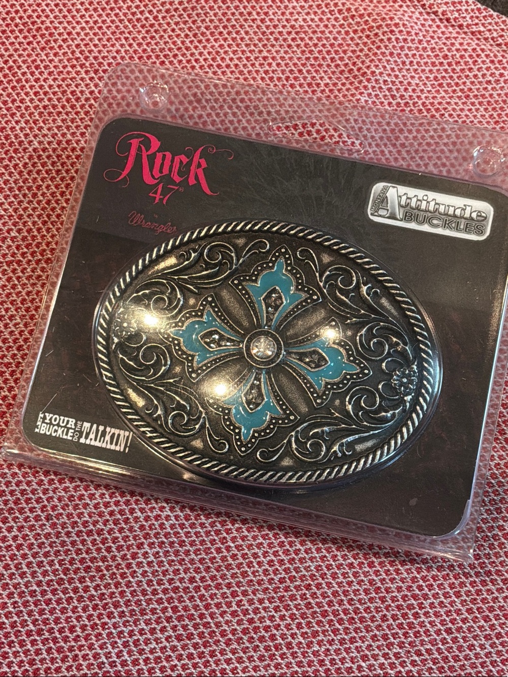 Women’s Rock 47 by Wrangler Cowboy / Cowgirl Belt Buckle - fits up to 1.5” Belt